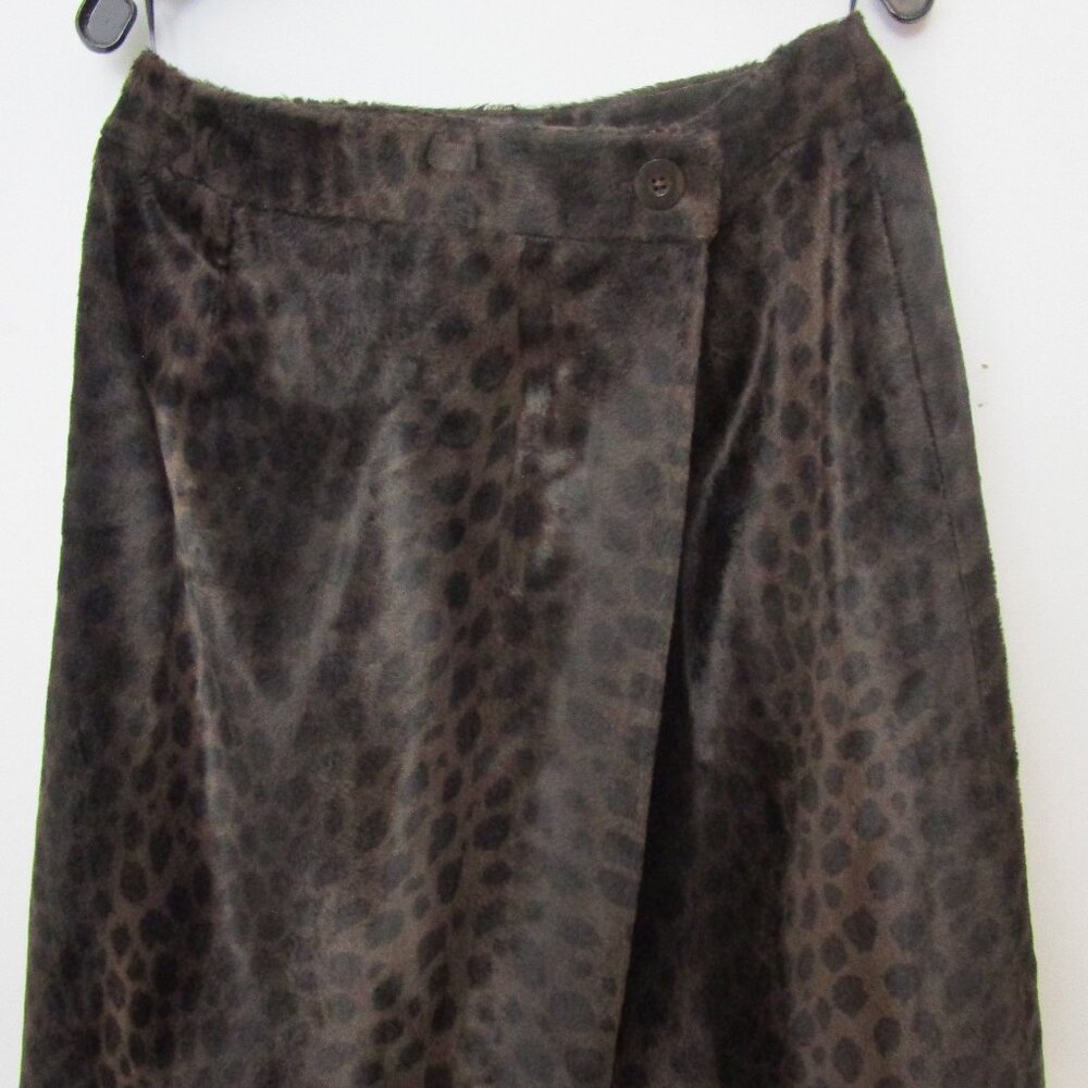 Lush Leopard Cat Velveteen Wrap Skirt